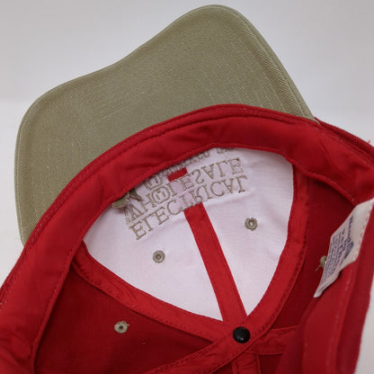 Electrical Wholesale Strapback Hat Red One Size Embroidered Colorblock