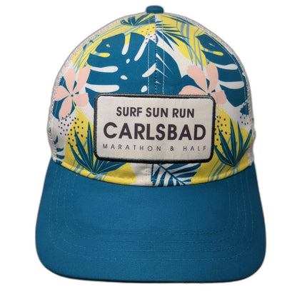 Boco Gear Trucker Hat Blue White One Size Carlsbad Marathon Tropical Floral Hat