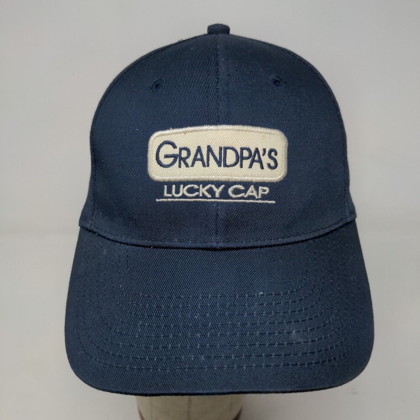 Signatures Men's Slideback Hat Blue OSFM Embroidered Grandpa's Lucky Cap Logo