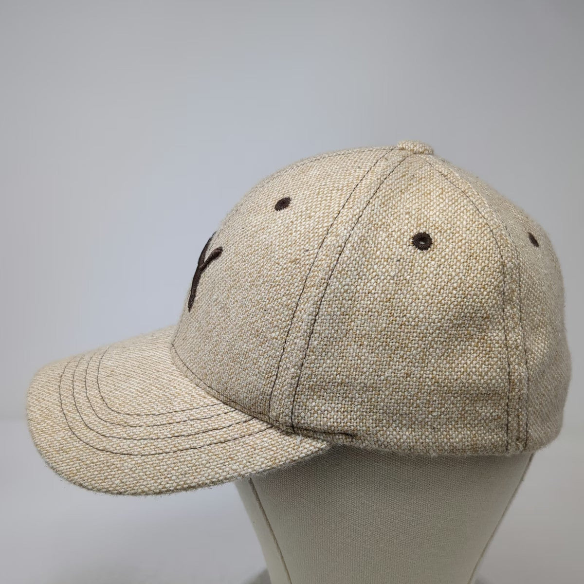 Puma Baseball Cap Beige XL Flexfit Wool Blend Embroidered Logo Hat Athletic
