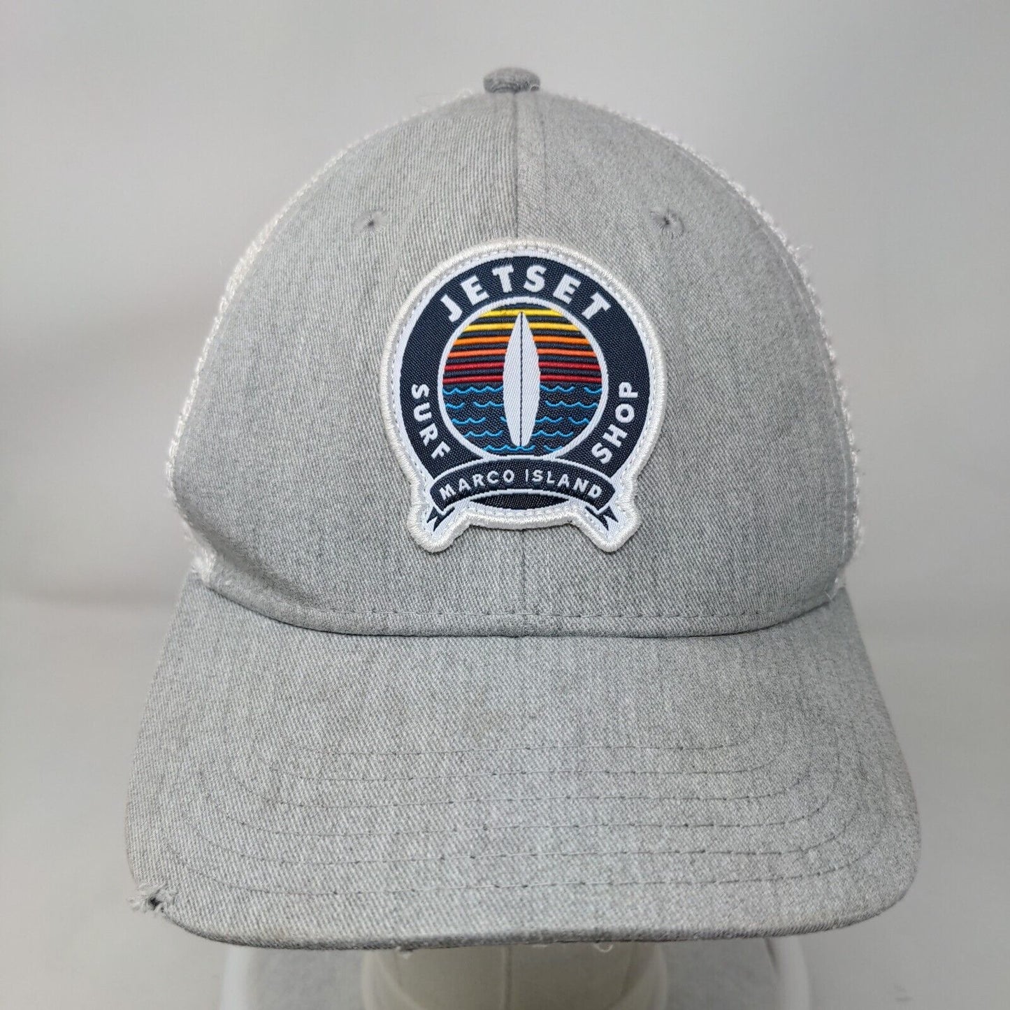 Jetset Surf Shop Marco Island Snapback Trucker Hat Gray One Size Mesh Back