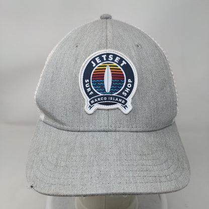 Jetset Surf Shop Marco Island Snapback Trucker Hat Gray One Size Mesh Back