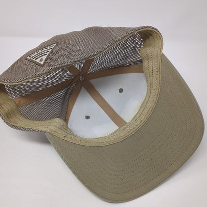 Columbia Fish Flag Fitted Trucker Hat Brown One Size Lightweight Mesh Back