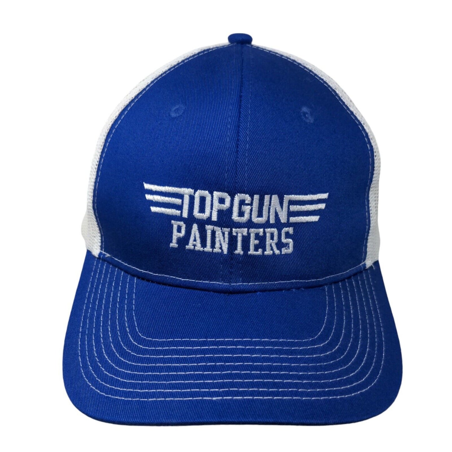 Top Gun Painters Snapback Mesh Back Trucker Hat Blue One Size Colorblock