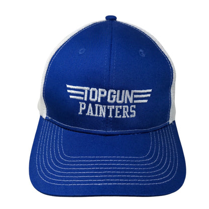 Top Gun Painters Snapback Mesh Back Trucker Hat Blue One Size Colorblock