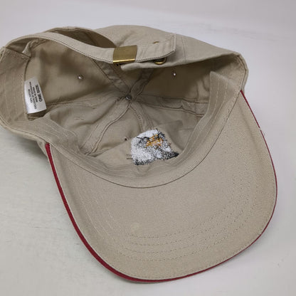 Baseball Cap Beige One Size Eagle American Flag Sandwich Brim Slideback USA Hat