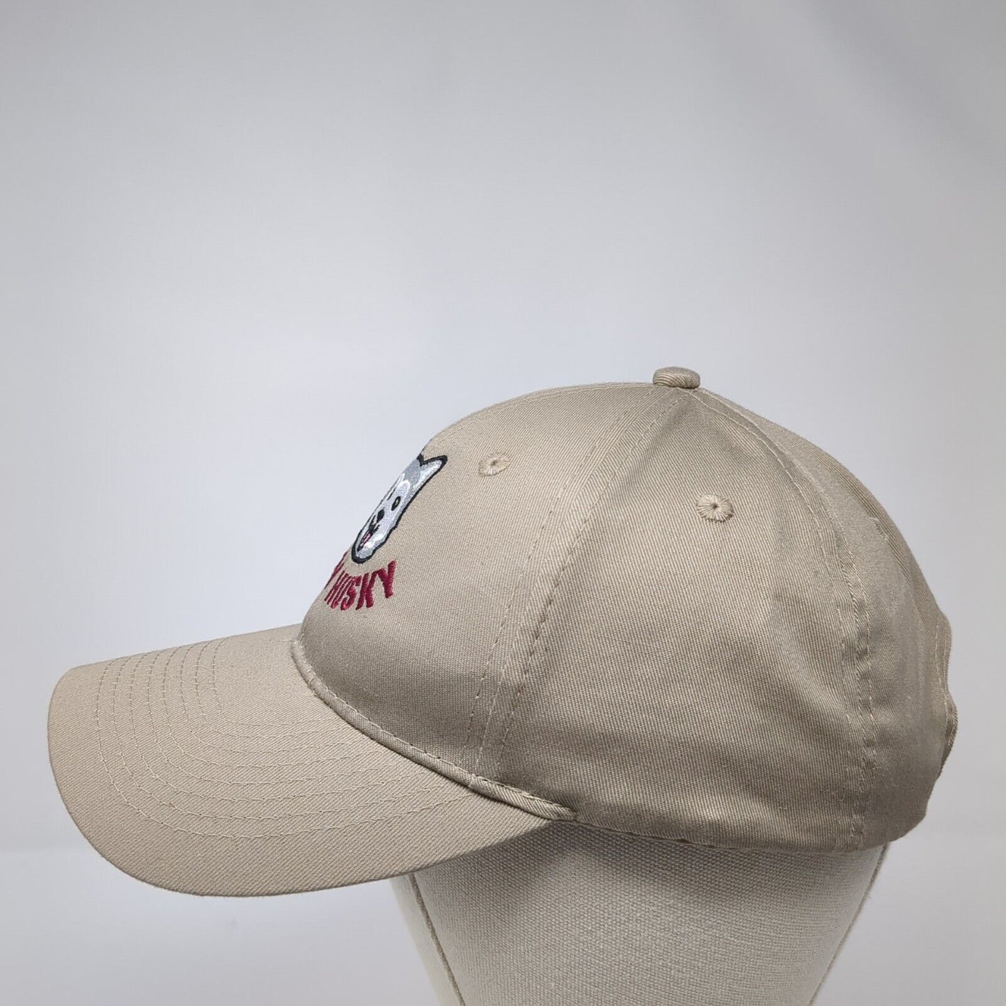 Happy Husky Strapback Hat Tan One Size Embroidered Port & Company