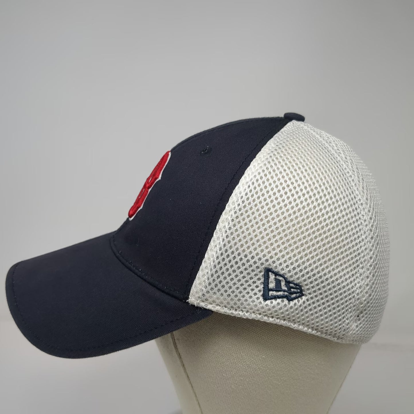 New Era Boston Red Sox MLB Baseball Cap Blue White Red One Size Mesh Back Hat
