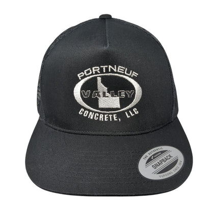 Portneuf Valley Snapback Trucker Hat Black One Size Mesh Back Sport-Tek