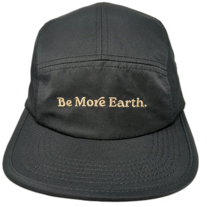 5 Panel Black One Size Hat Be More Earth Slideback Nature's Sunshine Gold Run