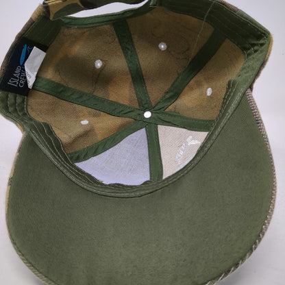 Island Crew Hawaii Baseball Cap Green One Size Camo HI Embroidery Strapback Hat