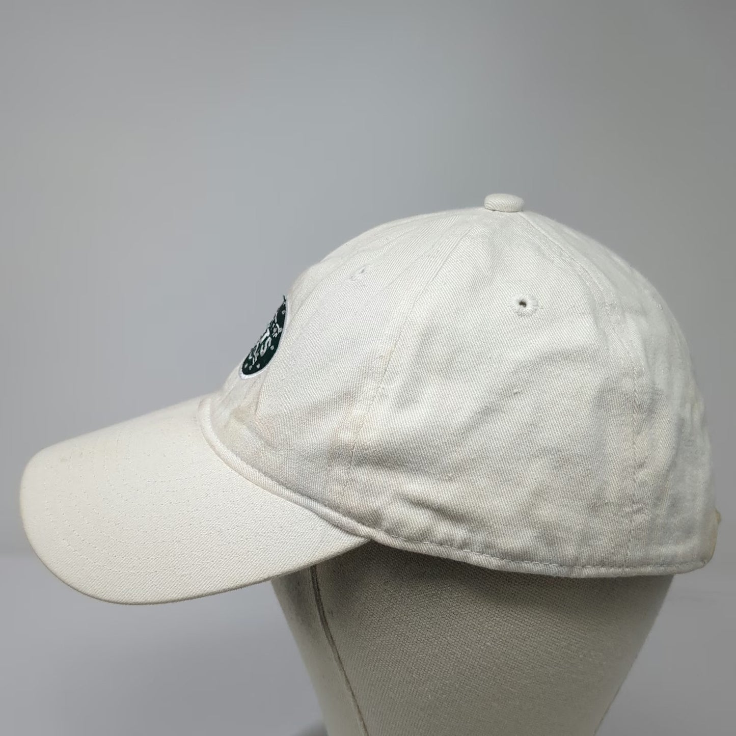 New York Jets NFL Team Apparel Cap White One Size Studded Slideback Logo Hat