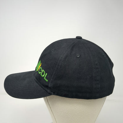 CDL Maple Leaf Baseball Cap Black One Size Strapback Cotton Hat Embroidered Logo