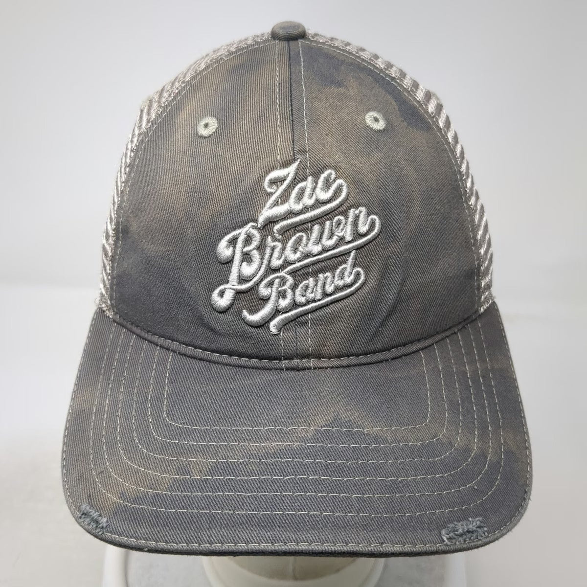 Southern Ground Zac Brown Band Gray Baseball Cap OSFM Distressed Camo Mesh Hat