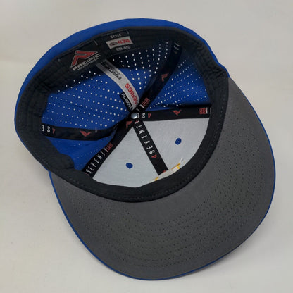 R Logo Fitted Hat Blue S-M Embroidered Lightweight Breathable Pacific Headwear