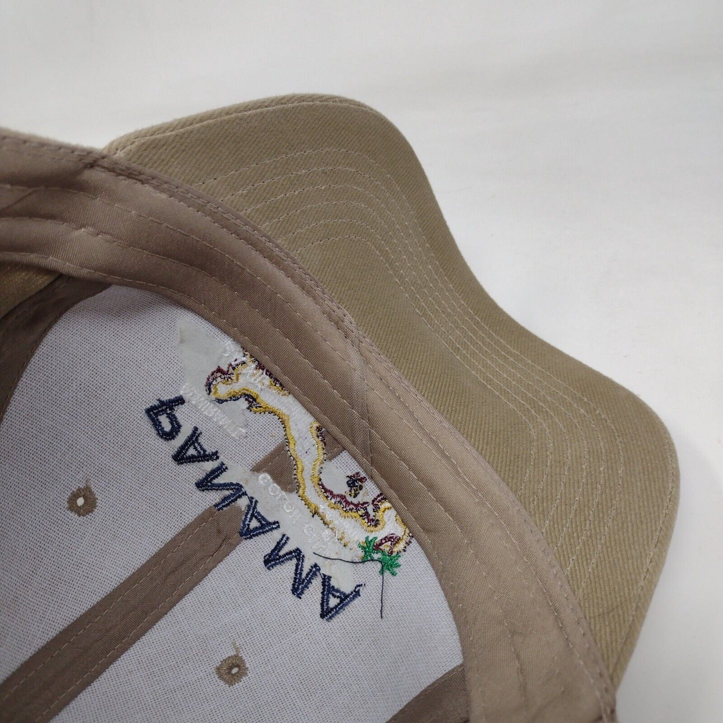 Panama Map Strapback Hat Tan One Size Adjustable Embroidered 6 Panel Unicrese