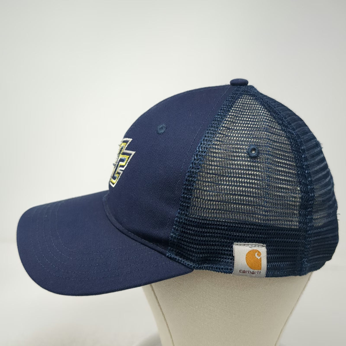 Carhartt Trucker Hat Blue One Size Mesh Snapback MC Logo Adjustable Workwear