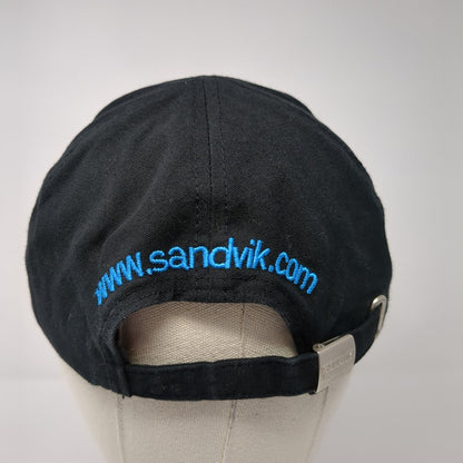 Sandvik Slideback Hat Black 58cm Adjustable Embroidered Solid 6 Panel