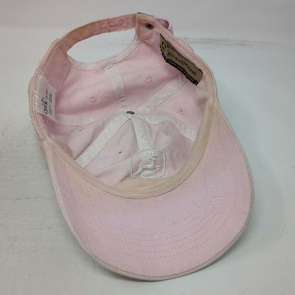 John Deere Baseball Cap Pink One Size Embroidered Logo Slideback Hat Cotton
