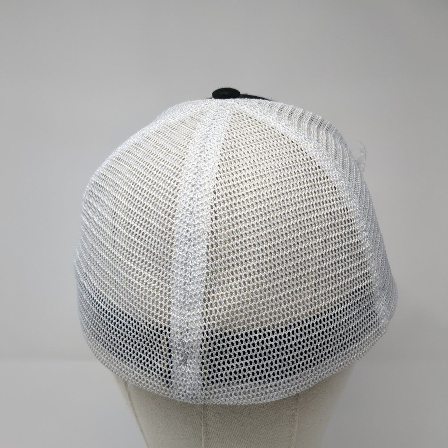 Platt Fitted Mesh Back Trucker Hat Black One Size Embroidered Colorblock