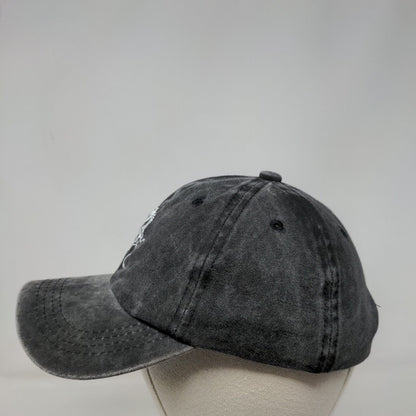 Skull Dinosaur Slideback Hat Gray OSFA Adjustable Vented Holes 6 Panel Waldeal