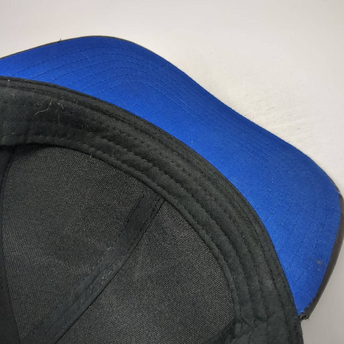 PlayStation Snapback Hat Black One Size Shiny Flat Brim Blue Underbrim Symbols