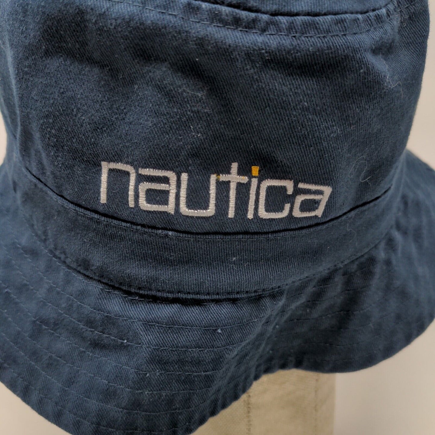 Nautica Men's Bucket Hat Blue Embroidered Spell Out Logo Teenage Tour