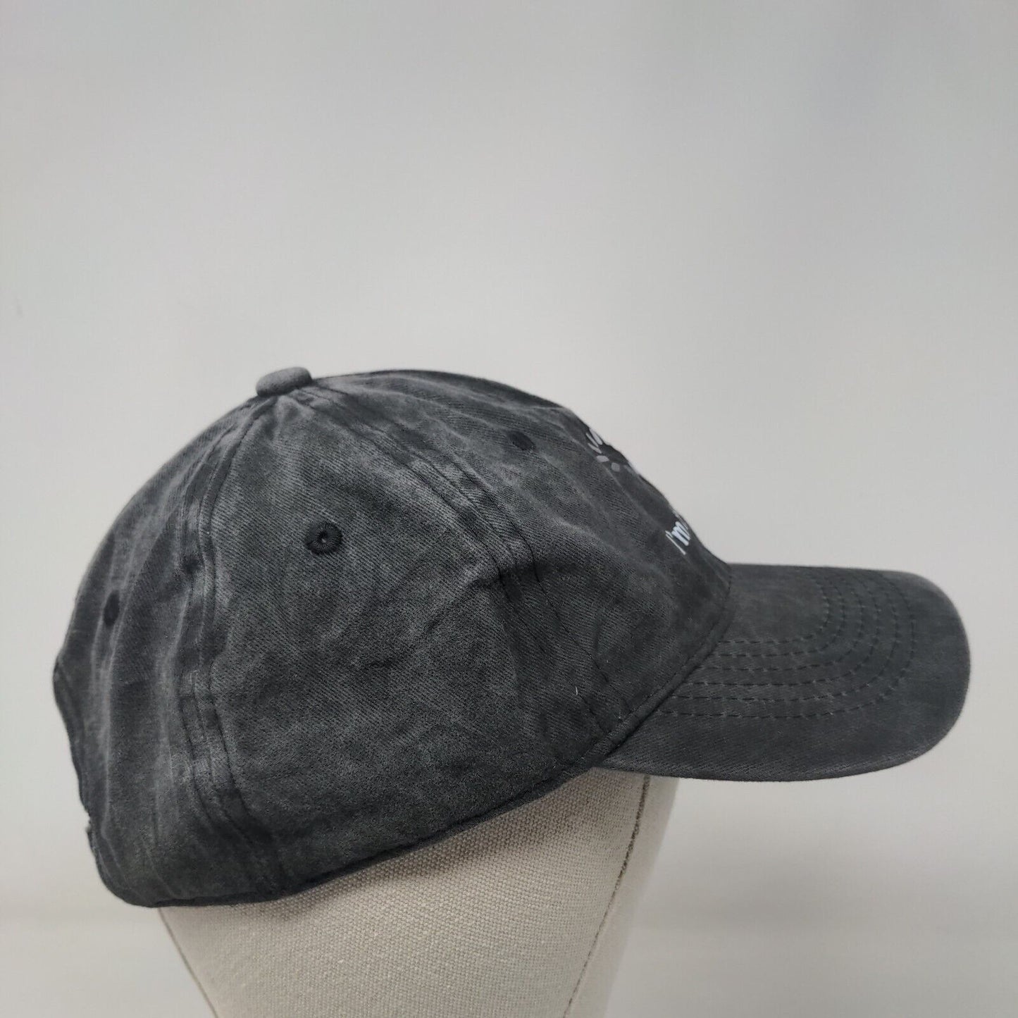 I'm Thinking Slideback Hat Gray One Size Adjustable 6 Panel Vent Holes