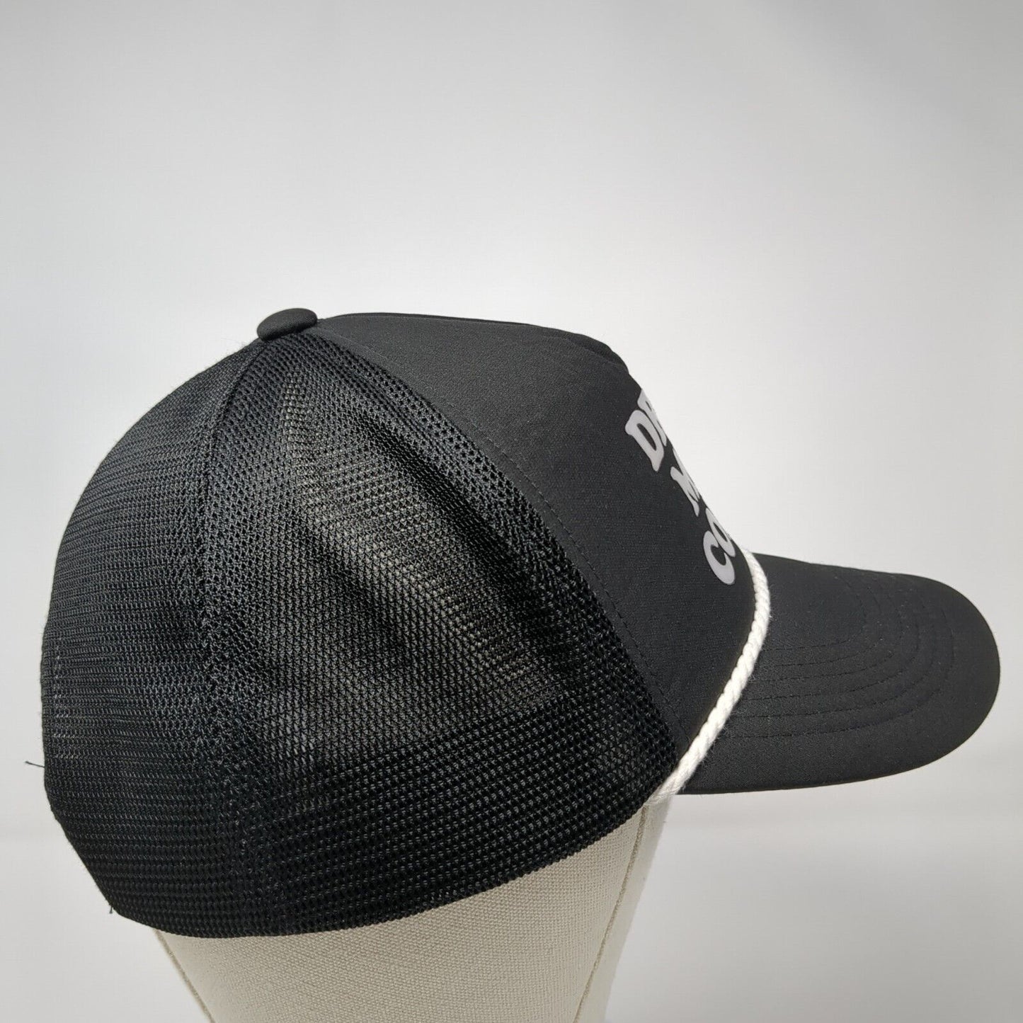 Drink More Coffee Snapback Trucker Hat Black One Size Adjustable Mesh Back Rope