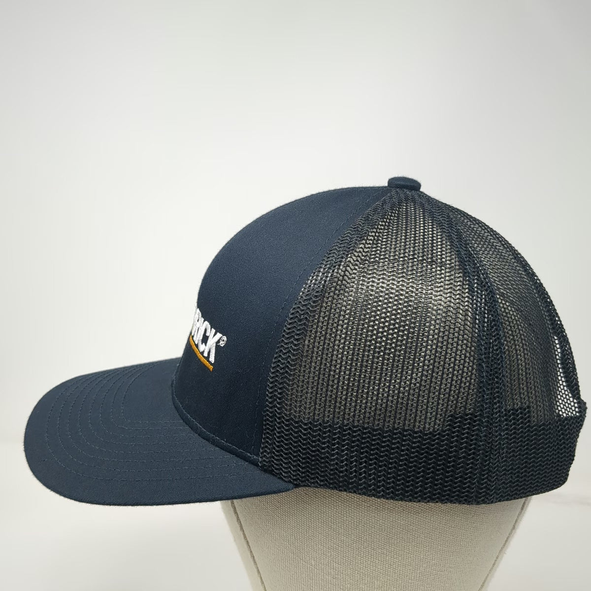Pacific Headwear Trucker Hat Black One Size Snapback Mesh Merrick Logo Graphic