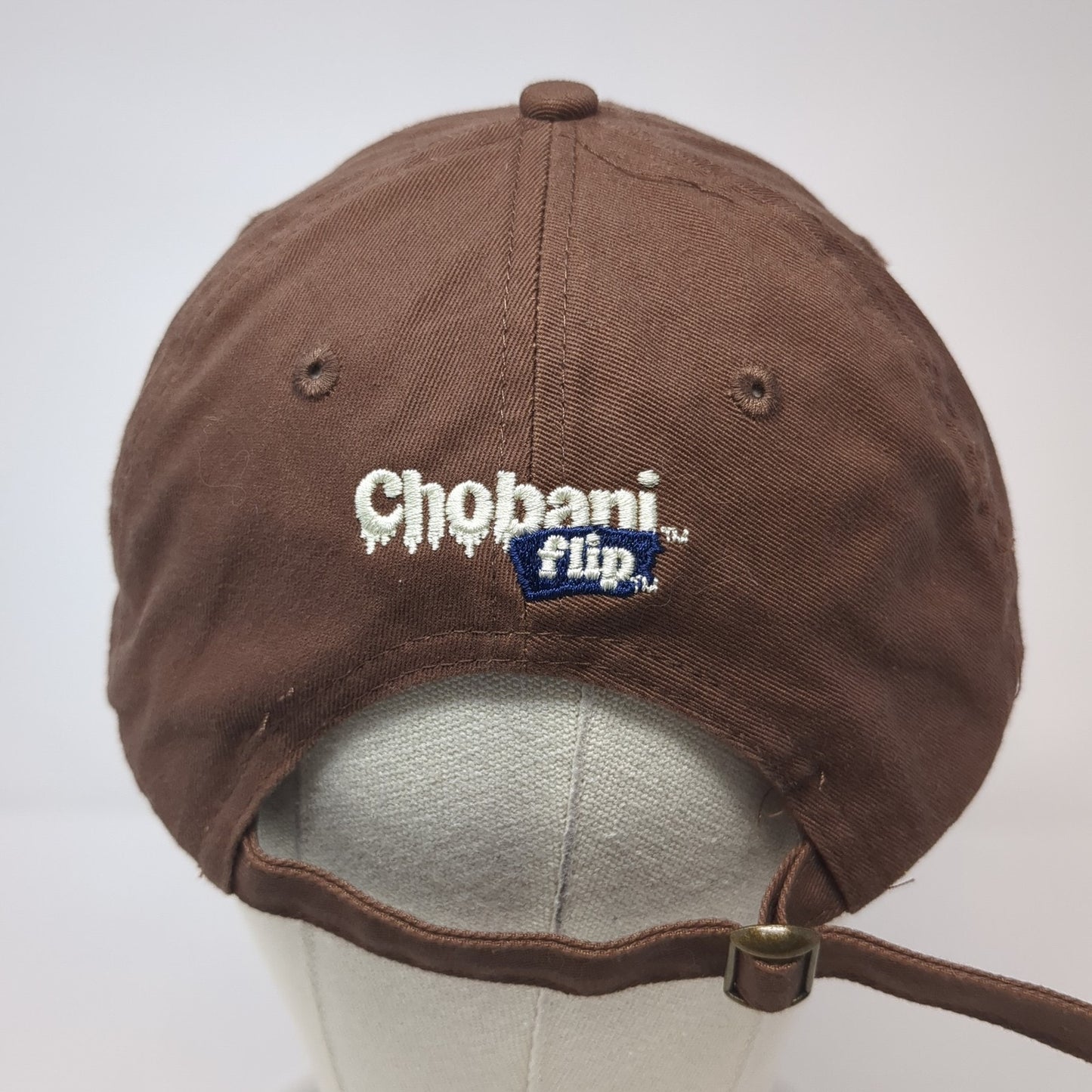 Chobani Flip Slideback Baseball Cap Brown One Size Adjustable 6 Panel Cotton