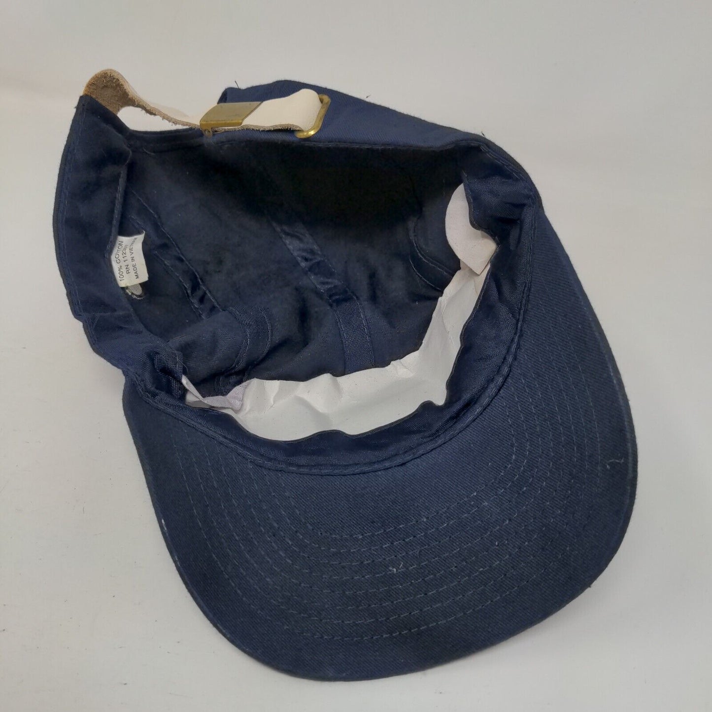 Unbranded Slideback 5 Panel Hat Blue One Size Leather Strap Blank