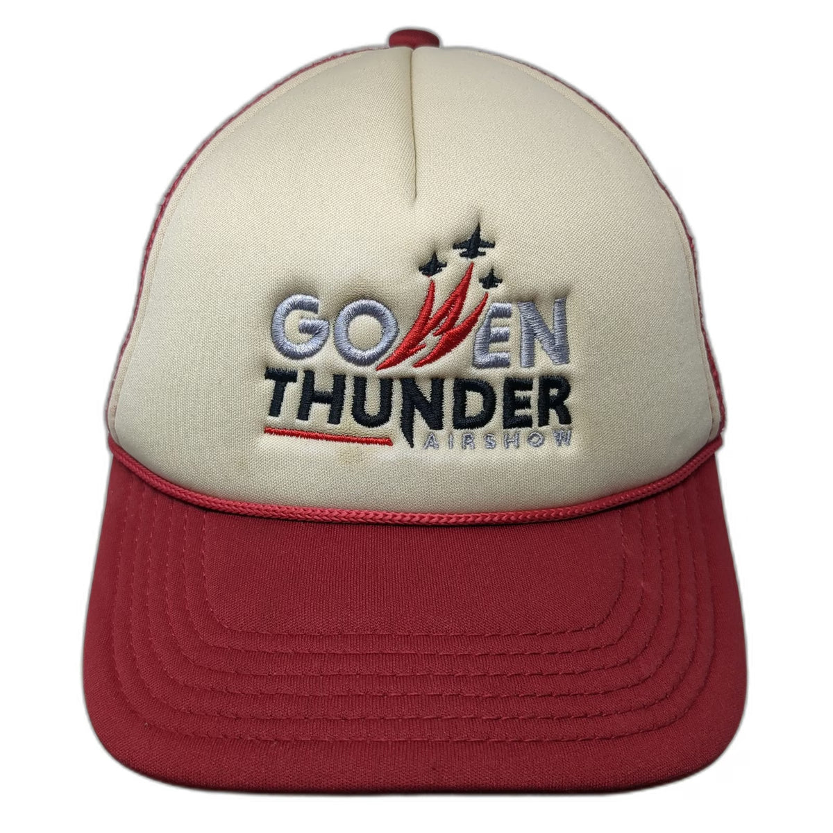Pacific Headwear Trucker Hat Red OSFM Gowen Thunder Airshow Snapback Mesh Hat