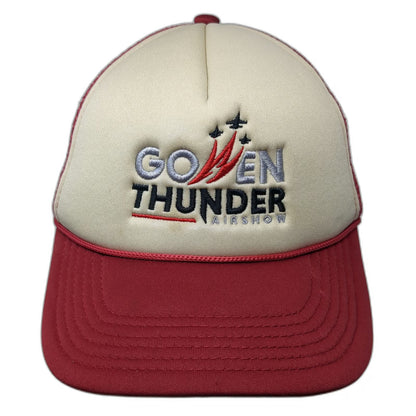Pacific Headwear Trucker Hat Red OSFM Gowen Thunder Airshow Snapback Mesh Hat
