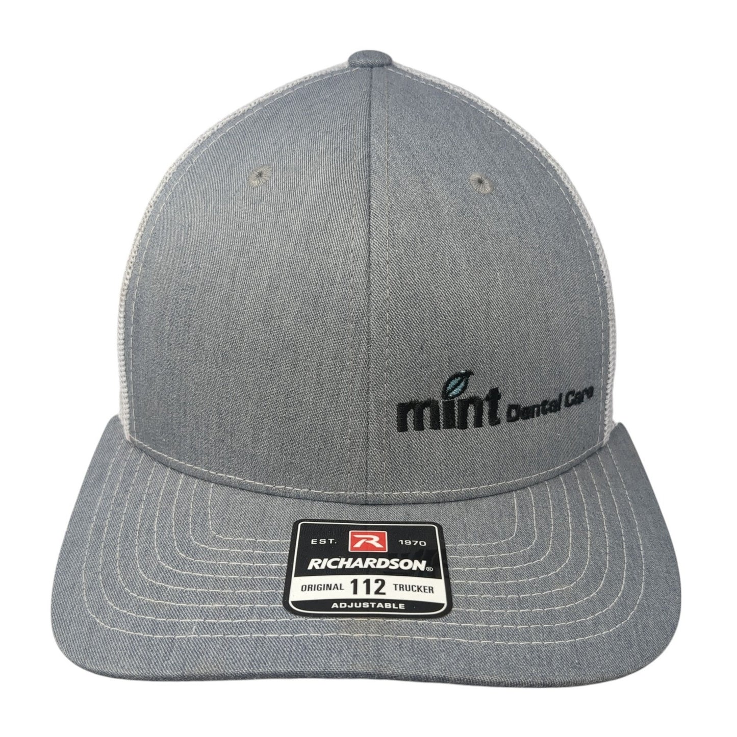 Mint Dental Care Snapback Trucker Hat Gray OS Adjustable Mesh Back Richardson