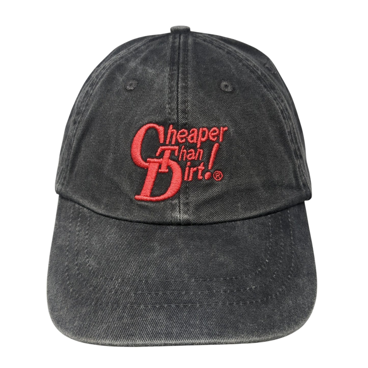 Cheaper Than Dirt! Slideback Baseball Cap Gray One Size Adjustable Embroidered