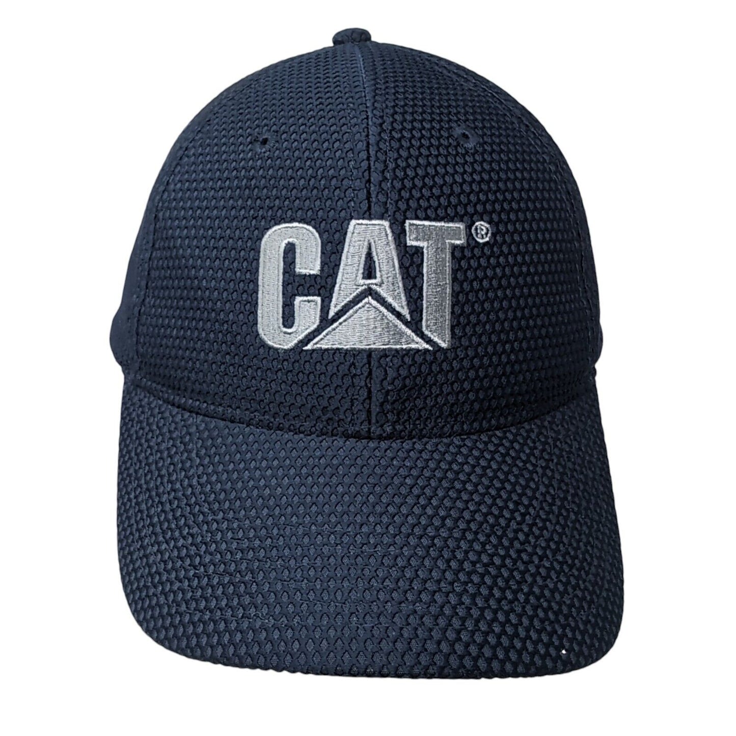 CAT Snapback Hat Blue One Size Adjustable Vented Holes 6 Panel Polyester