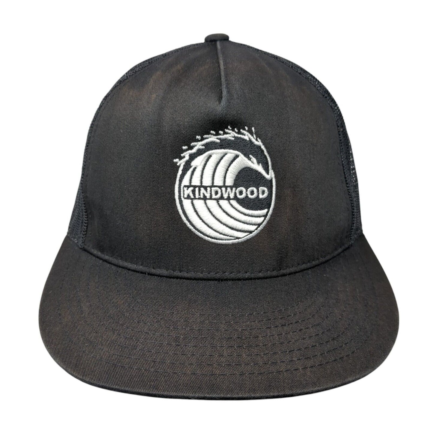 Kindwood Snapback Trucker Hat Black One Size Adjustable Mesh Back Sport-Tek