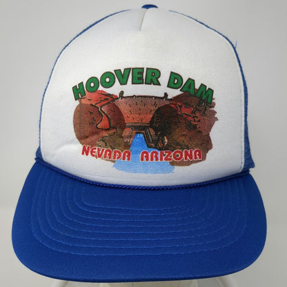 Blue White Hoover Dam Trucker Hat One Size Mesh Snapback Souvenir Arizona Nevada