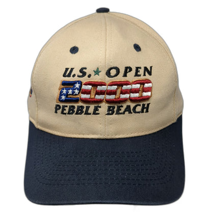 Ahead Baseball Cap Beige U.S. Open 2000 Pebble Beach Golf Hat Strap Vintage