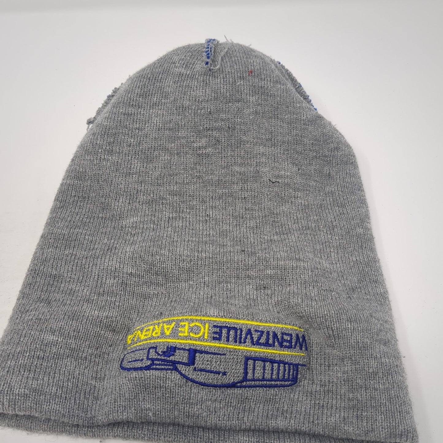 Wentzville Ice Arena Pom Pom Knit Beanie Hat Blue One Size Embroidered