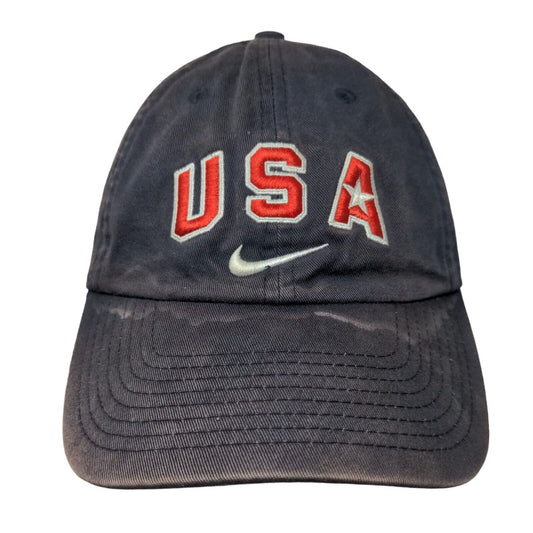 Nike Team USA Slideback Hat Blue OSFA Embroidered Logo Swoosh Distressed