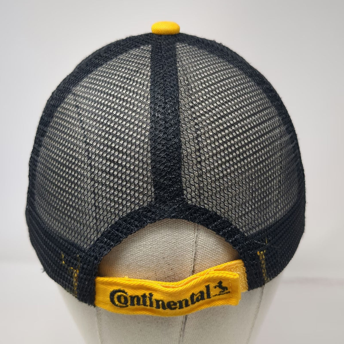 Continental Hat 5 Panel Yellow One Size Mesh Back Strapback Logo Graphic Trucker