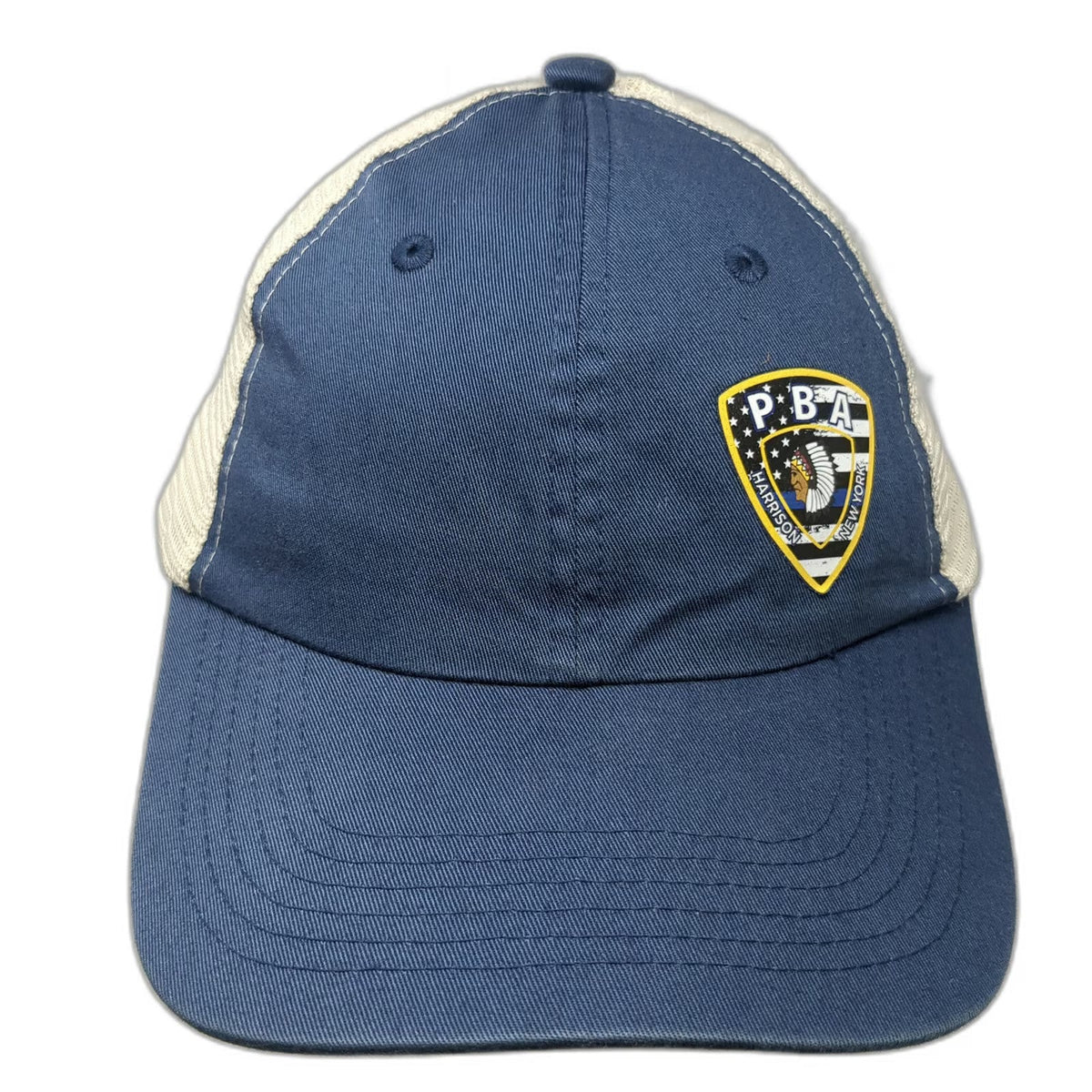 Port Authority Trucker Hat Blue One Size Harrison New York PBA Shield Patch