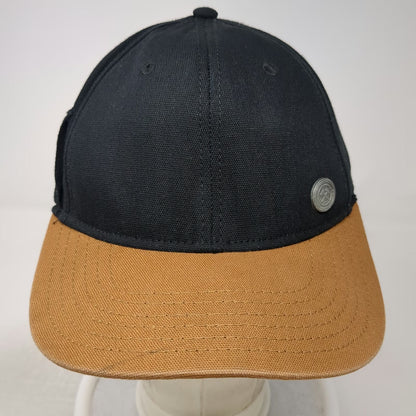 George Baseball Cap Black One Size Two Tone Brown Metal Pin Strapback Canvas Hat