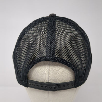 Sheep Dog Leather Patch Snapback Trucker Hat Gray One Size Mesh Back