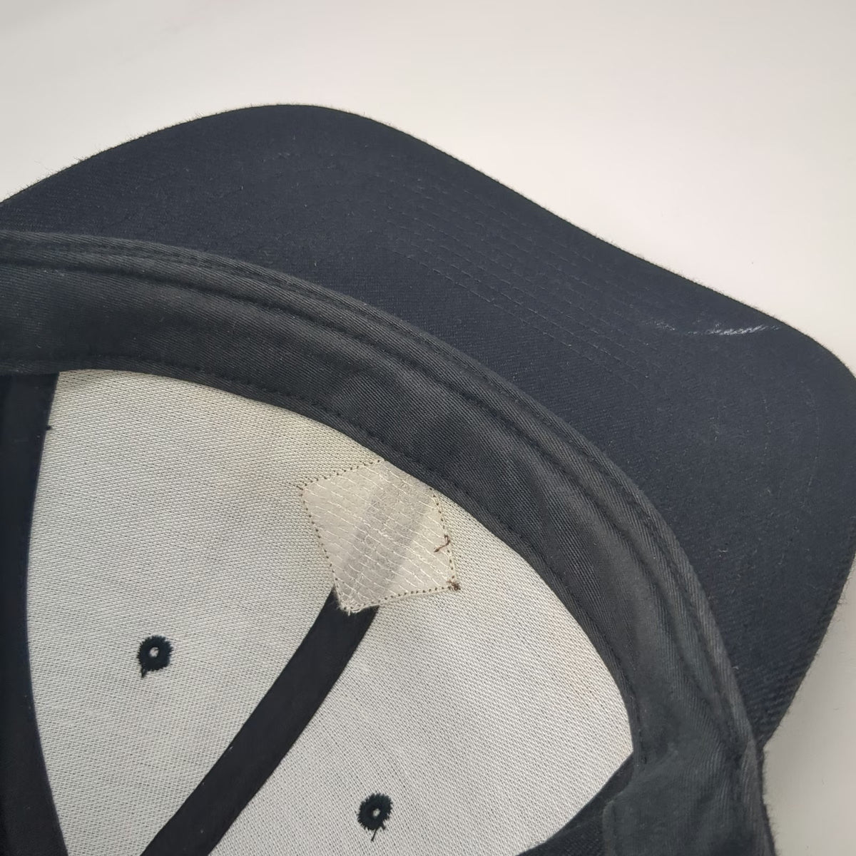 RVCA Snapback Black One Size Faux Leather Patch Acrylic Wool Flat Brim Hat