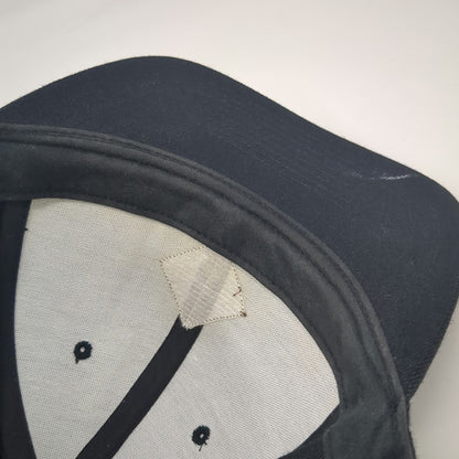 RVCA Snapback Black One Size Faux Leather Patch Acrylic Wool Flat Brim Hat