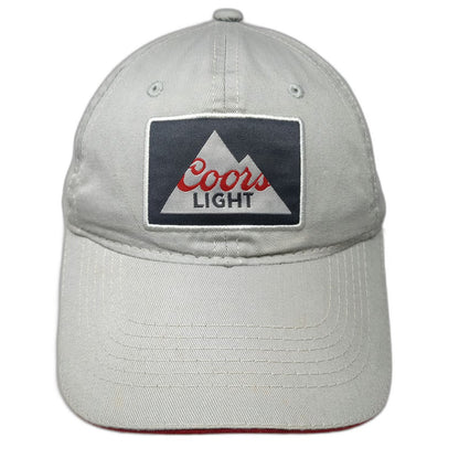 Signatures Coors Light Baseball Cap Gray One Size Red Trim Slideback Hat Patch