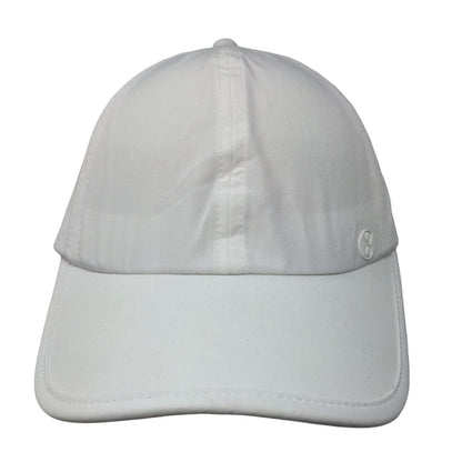 Layer Strapback Hat White One Size Breathable Adjustable Strap Blank